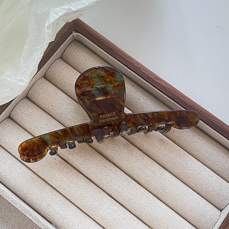 Clip de păr din acid acetic — clip cu priză, realizat manual, stil Maillard pădure pentru femei