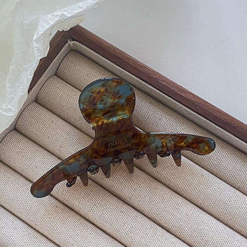 Clip de păr din acid acetic — clip cu priză, realizat manual, stil Maillard pădure pentru femei