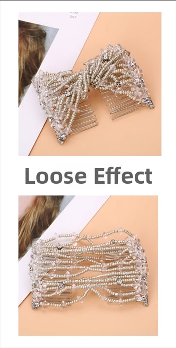 Aliuminio plaukų šukė su perlų dekoracijomis, moterų šukuosenoms, rombo dizainas, pynimo apdaila