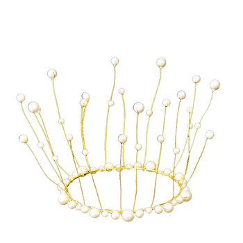 Krona za glavu s perlama, ručna izrada, mliječnobijeli kristal, stil internetske zvijezde, žene