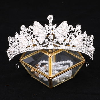 Kraljevska tiara za djevojčice – diadem od legure s elektroplatiranjem i kristalnim detaljima