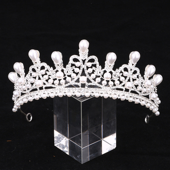 Kraljevska tiara za djevojčice – diadem od legure s elektroplatiranjem i kristalnim detaljima