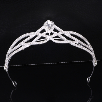 Kraljevska tiara za djevojčice – diadem od legure s elektroplatiranjem i kristalnim detaljima