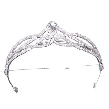 Kraljevska tiara za djevojčice – diadem od legure s elektroplatiranjem i kristalnim detaljima