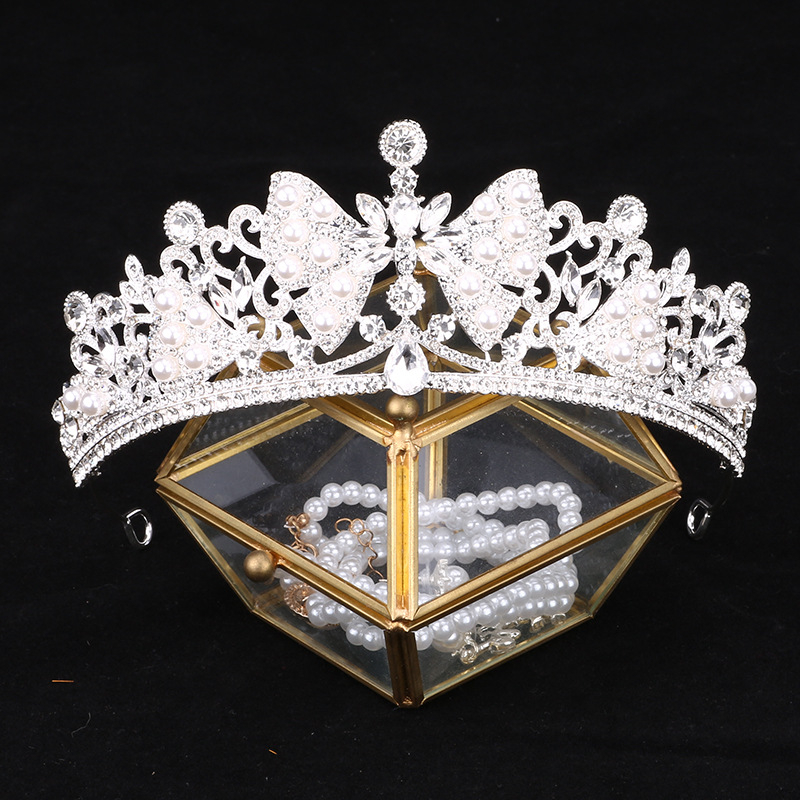 Kraljevska tiara za djevojčice – diadem od legure s elektroplatiranjem i kristalnim detaljima