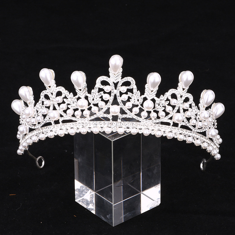 Kraljevska tiara za djevojčice – diadem od legure s elektroplatiranjem i kristalnim detaljima