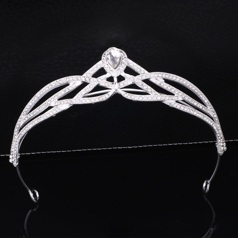 Kraljevska tiara za djevojčice – diadem od legure s elektroplatiranjem i kristalnim detaljima