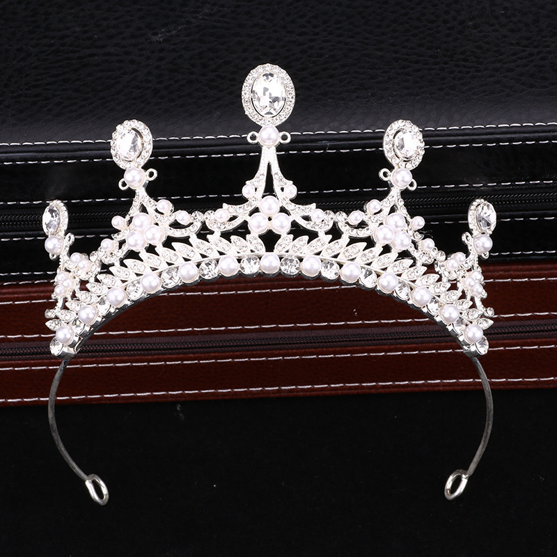 Kraljevska tiara za djevojčice – diadem od legure s elektroplatiranjem i kristalnim detaljima