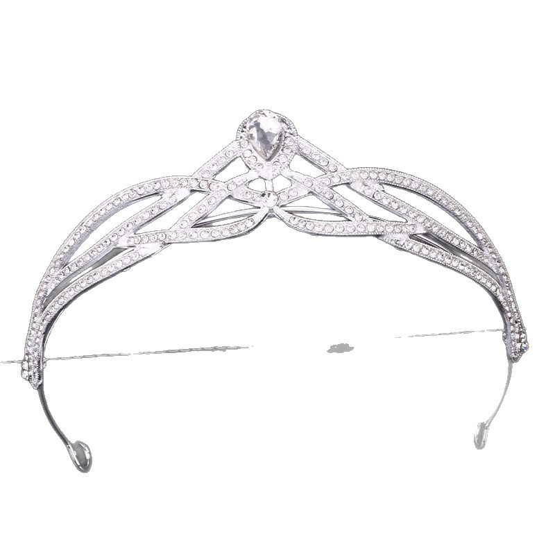 Kraljevska tiara za djevojčice – diadem od legure s elektroplatiranjem i kristalnim detaljima