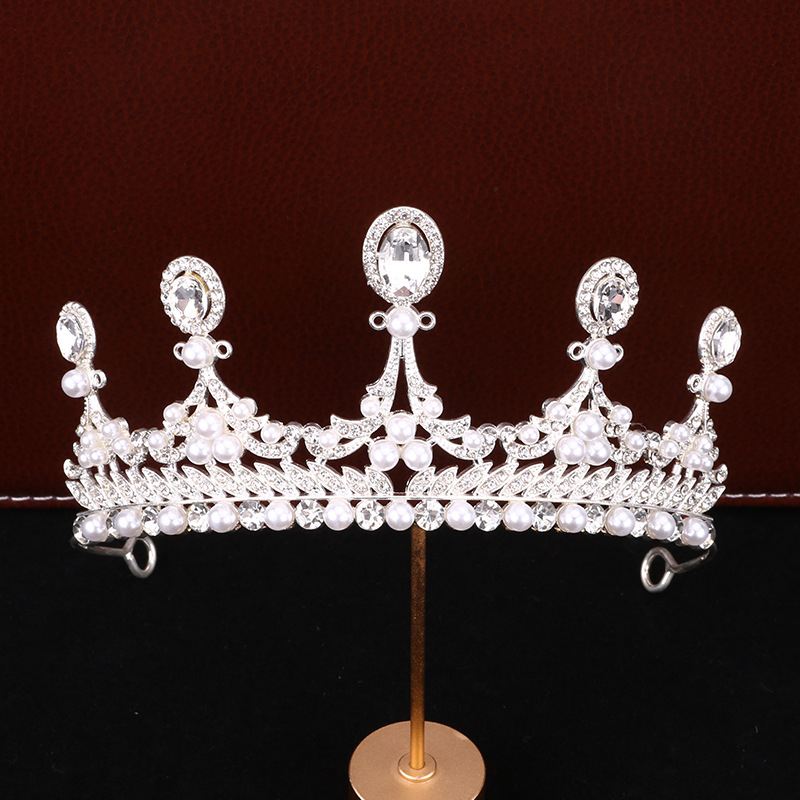 Kraljevska tiara za djevojčice – diadem od legure s elektroplatiranjem i kristalnim detaljima