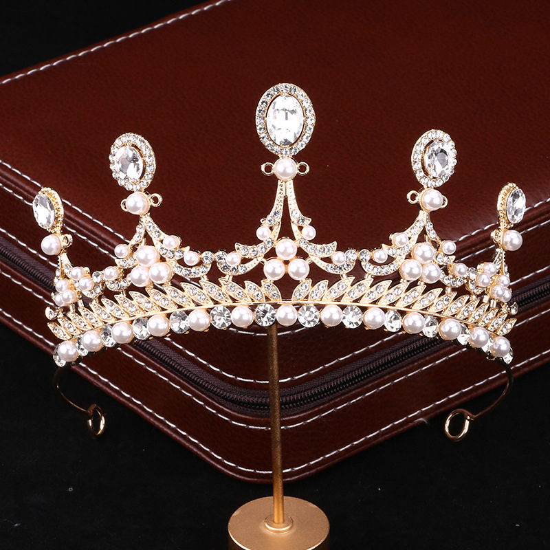 Kraljevska tiara za djevojčice – diadem od legure s elektroplatiranjem i kristalnim detaljima