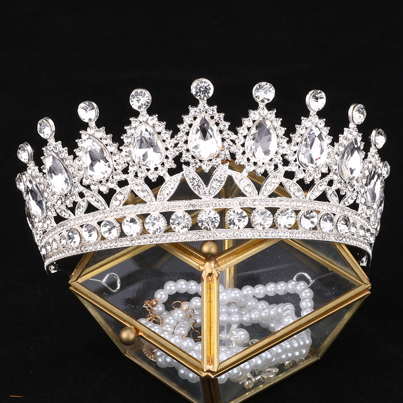 Kraljevska tiara za djevojčice – diadem od legure s elektroplatiranjem i kristalnim detaljima