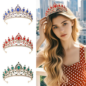 Diadem – Barokni stil s bijelim kristalima, dijamantno obrađena, od legure