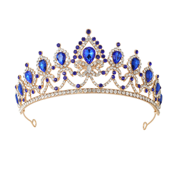 Diadem – Barokni stil s bijelim kristalima, dijamantno obrađena, od legure