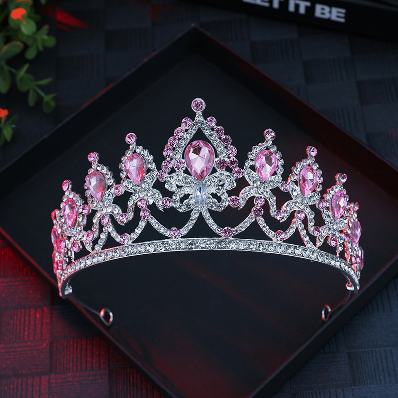 Diadem – Barokni stil s bijelim kristalima, dijamantno obrađena, od legure