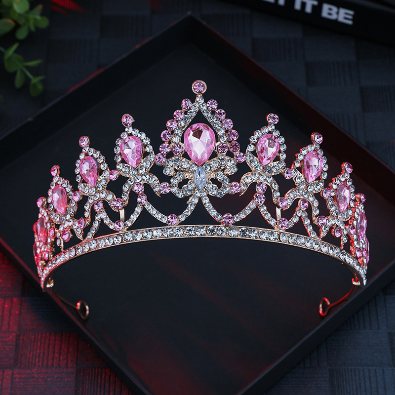 Diadem – Barokni stil s bijelim kristalima, dijamantno obrađena, od legure