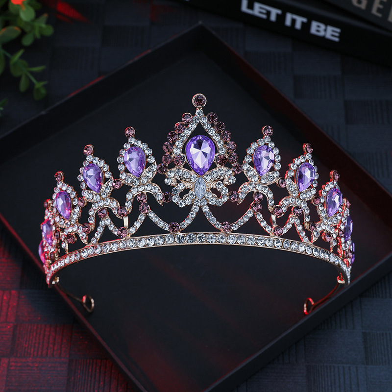 Diadem – Barokni stil s bijelim kristalima, dijamantno obrađena, od legure