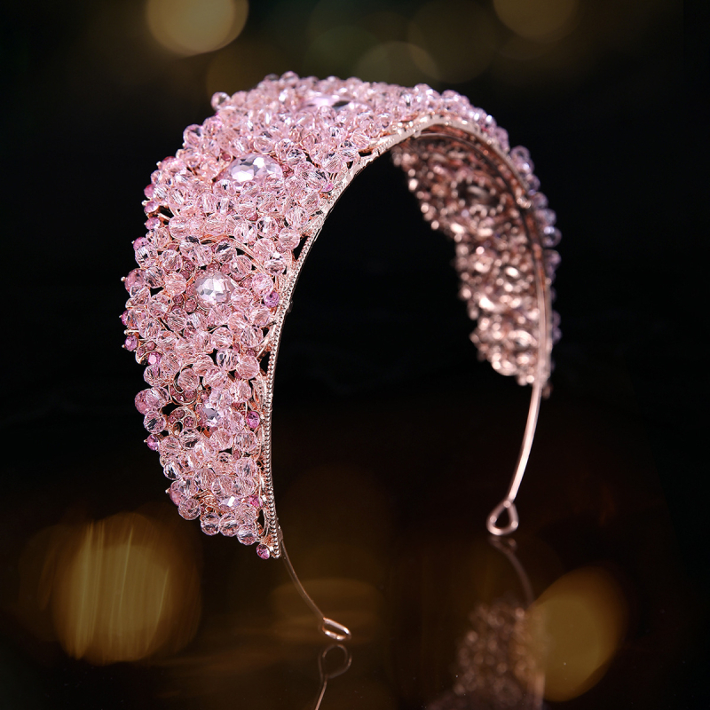 Νυφική τιάρα σε ευρωπαϊκού παλατιού στυλ με λευκά κρύσταλλα, κράμα Κ-9, ηλεκτροπλατίωση