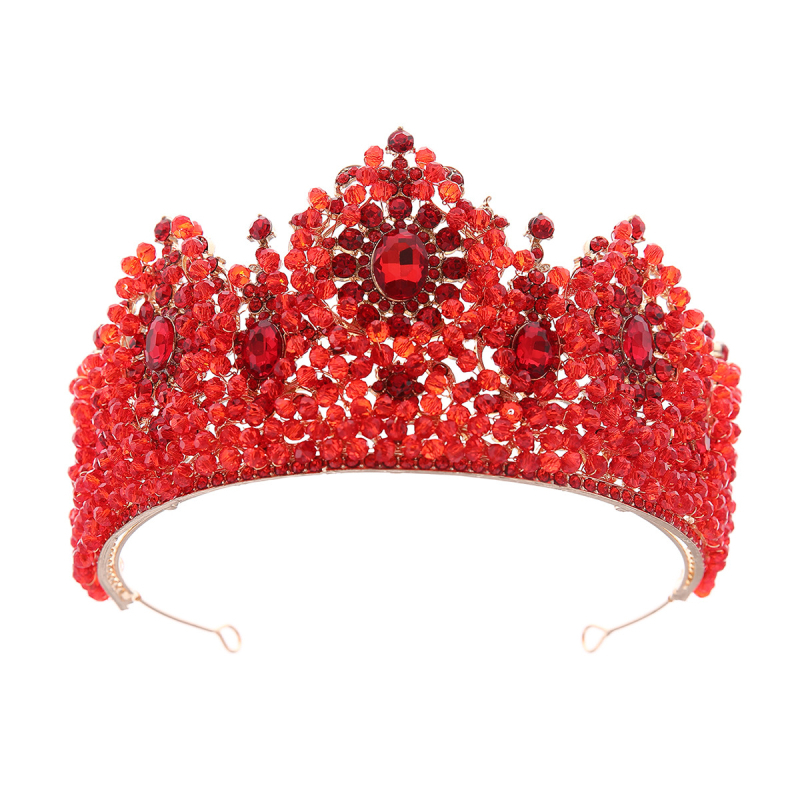 Νυφική τιάρα σε ευρωπαϊκού παλατιού στυλ με λευκά κρύσταλλα, κράμα Κ-9, ηλεκτροπλατίωση