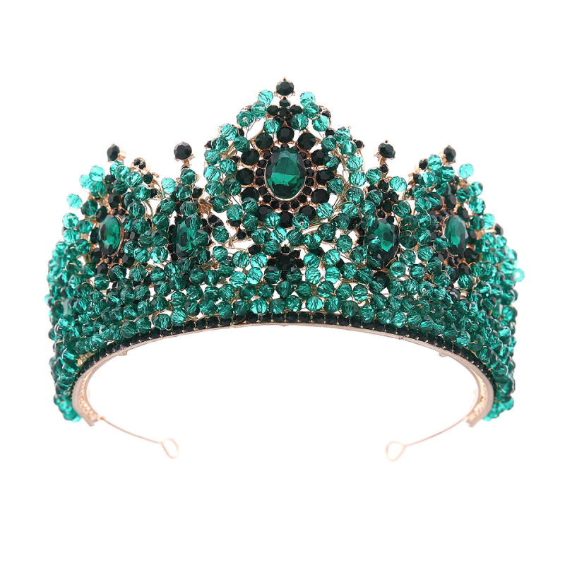 Νυφική τιάρα σε ευρωπαϊκού παλατιού στυλ με λευκά κρύσταλλα, κράμα Κ-9, ηλεκτροπλατίωση