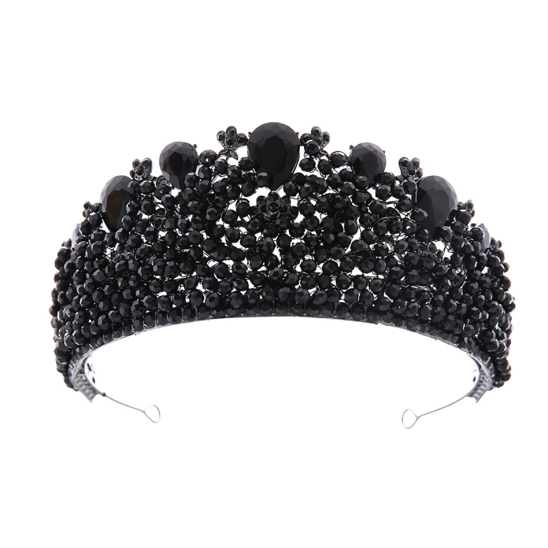 Νυφική τιάρα σε ευρωπαϊκού παλατιού στυλ με λευκά κρύσταλλα, κράμα Κ-9, ηλεκτροπλατίωση