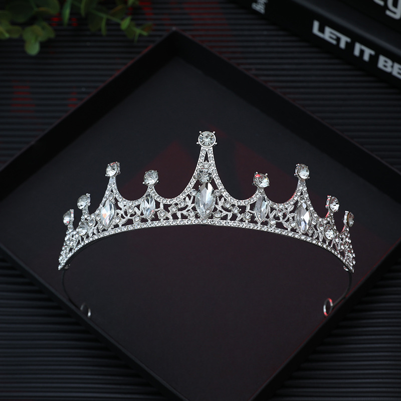 Vjenčana tiara od legure s rhinestone kristalima, 18K pozlaćeno, elektroplatiranje, ženski stil, oblik: kruna