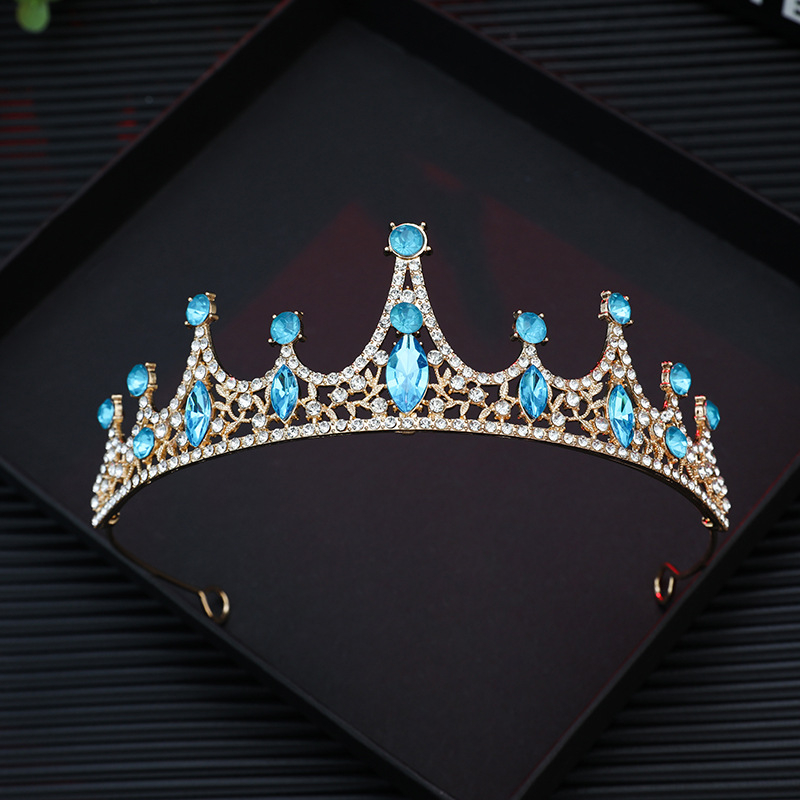 Vjenčana tiara od legure s rhinestone kristalima, 18K pozlaćeno, elektroplatiranje, ženski stil, oblik: kruna