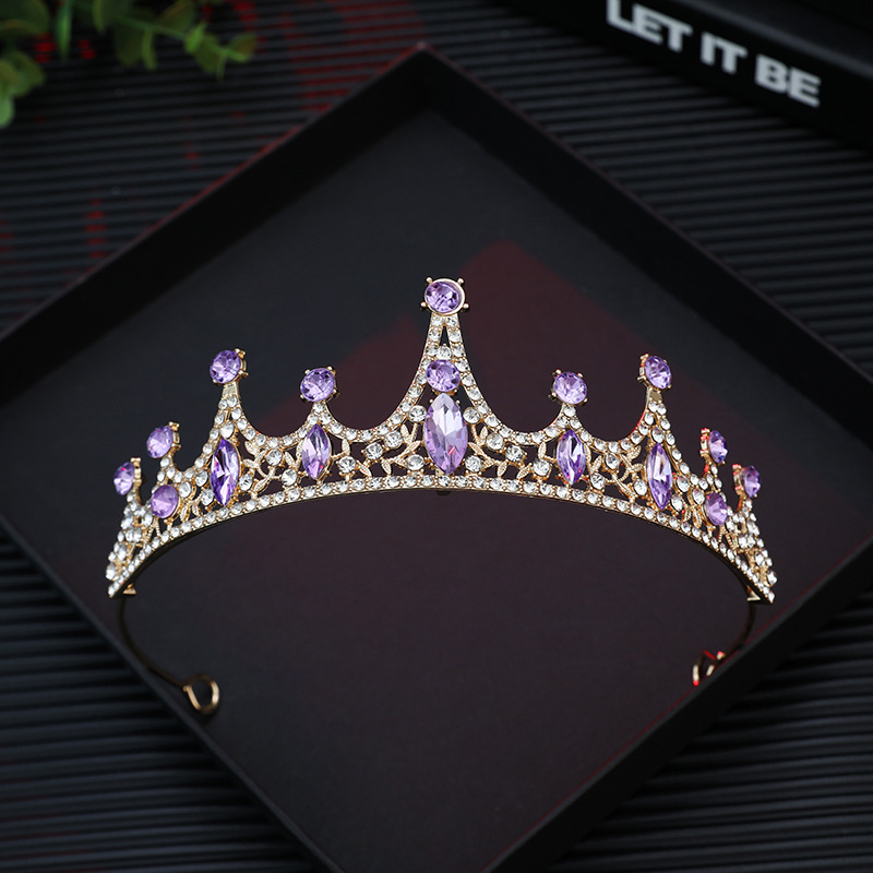 Vjenčana tiara od legure s rhinestone kristalima, 18K pozlaćeno, elektroplatiranje, ženski stil, oblik: kruna
