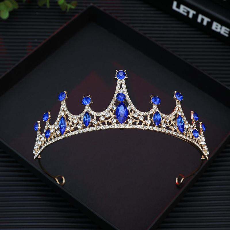 Vjenčana tiara od legure s rhinestone kristalima, 18K pozlaćeno, elektroplatiranje, ženski stil, oblik: kruna