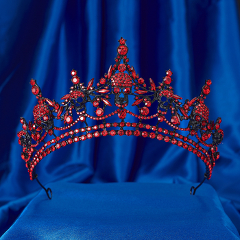 Gotijski diadem za glavu, unisex, elektroplatiranje, bijeli kristali, pojedinačno pakiranje.