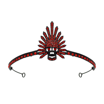 Gotijski diadem za glavu, unisex, elektroplatiranje, bijeli kristali, pojedinačno pakiranje.