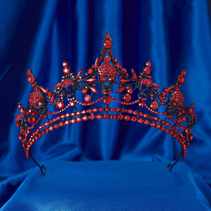 Gotijski diadem za glavu, unisex, elektroplatiranje, bijeli kristali, pojedinačno pakiranje.