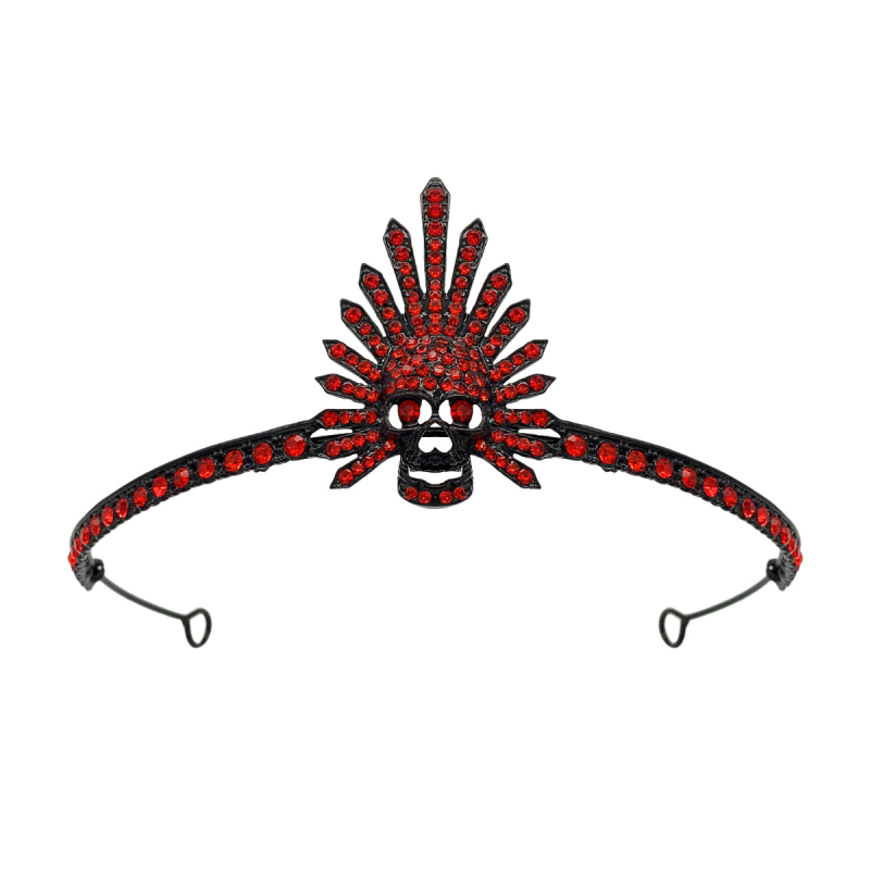 Gotijski diadem za glavu, unisex, elektroplatiranje, bijeli kristali, pojedinačno pakiranje.
