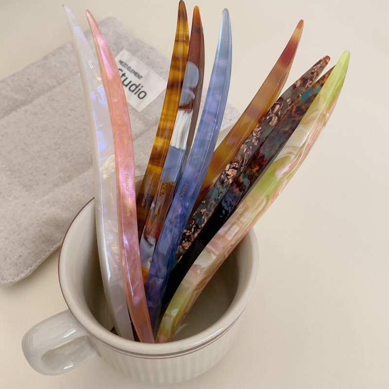 Acetato plaukų segtukas kuokštui – korėjinis stilius, geometrinis dizainas, kilmė Yiwu, ruduo 2024