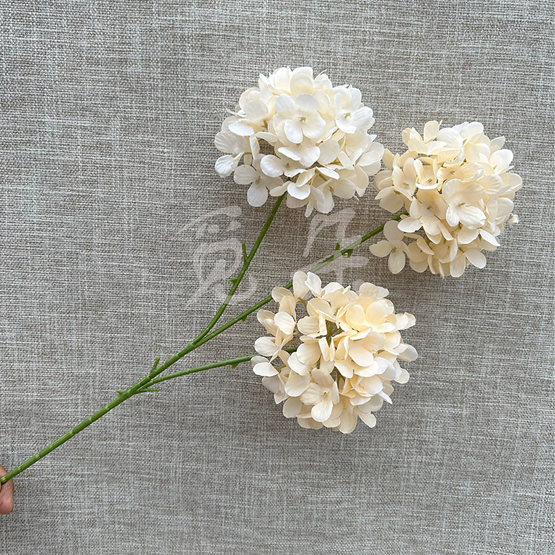 3-pealine siid hortensia kimp, käsitöödetailid, pulmadeks saali dekoreerimiseks