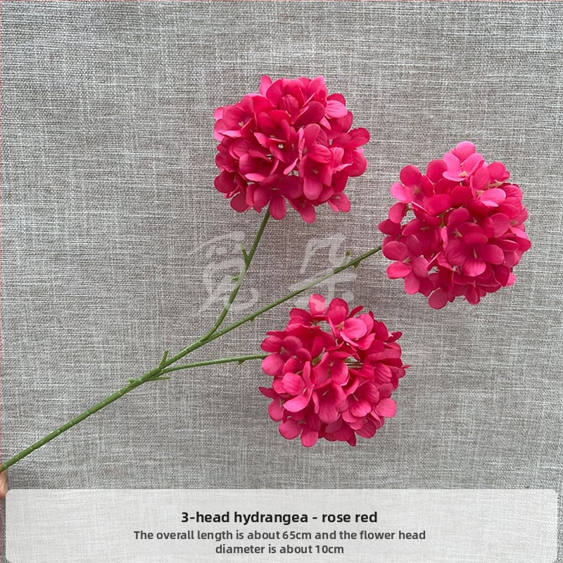 3-pealine siid hortensia kimp, käsitöödetailid, pulmadeks saali dekoreerimiseks