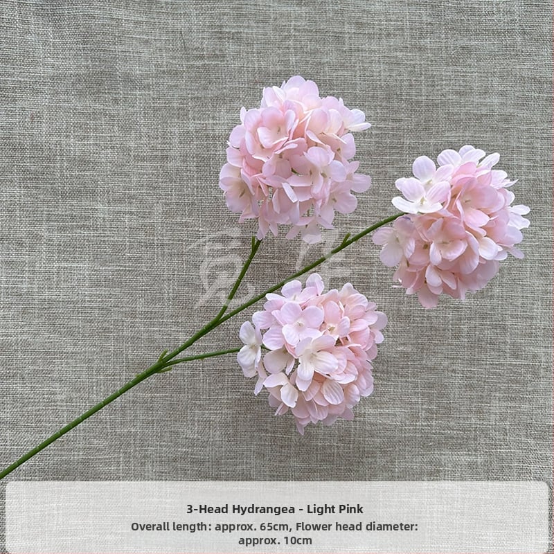 3-pealine siid hortensia kimp, käsitöödetailid, pulmadeks saali dekoreerimiseks