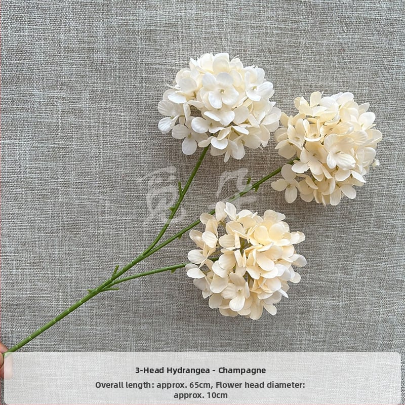 3-pealine siid hortensia kimp, käsitöödetailid, pulmadeks saali dekoreerimiseks