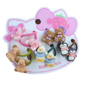 10-osaline komplekt resinist juuksekummid lastele, multikakujundusega, käsitöö, kõrge elastsus