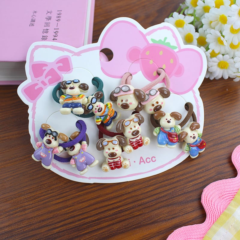 10-osaline komplekt resinist juuksekummid lastele, multikakujundusega, käsitöö, kõrge elastsus