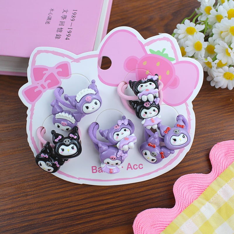 10-osaline komplekt resinist juuksekummid lastele, multikakujundusega, käsitöö, kõrge elastsus