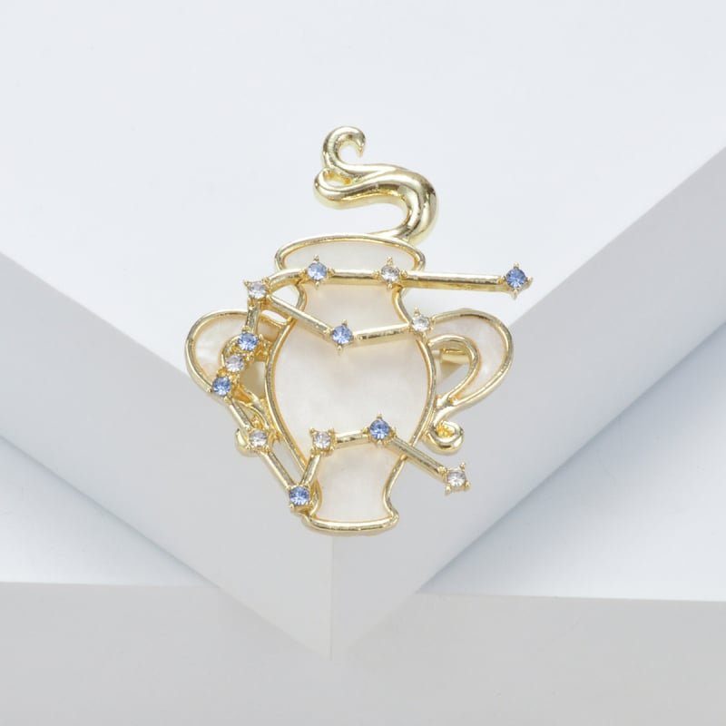 12 Zodiako ženklų serijos segtukas, lydinys, konstelacijos ir gyvūnų formos, elektroplakavimas, antiekspozicija