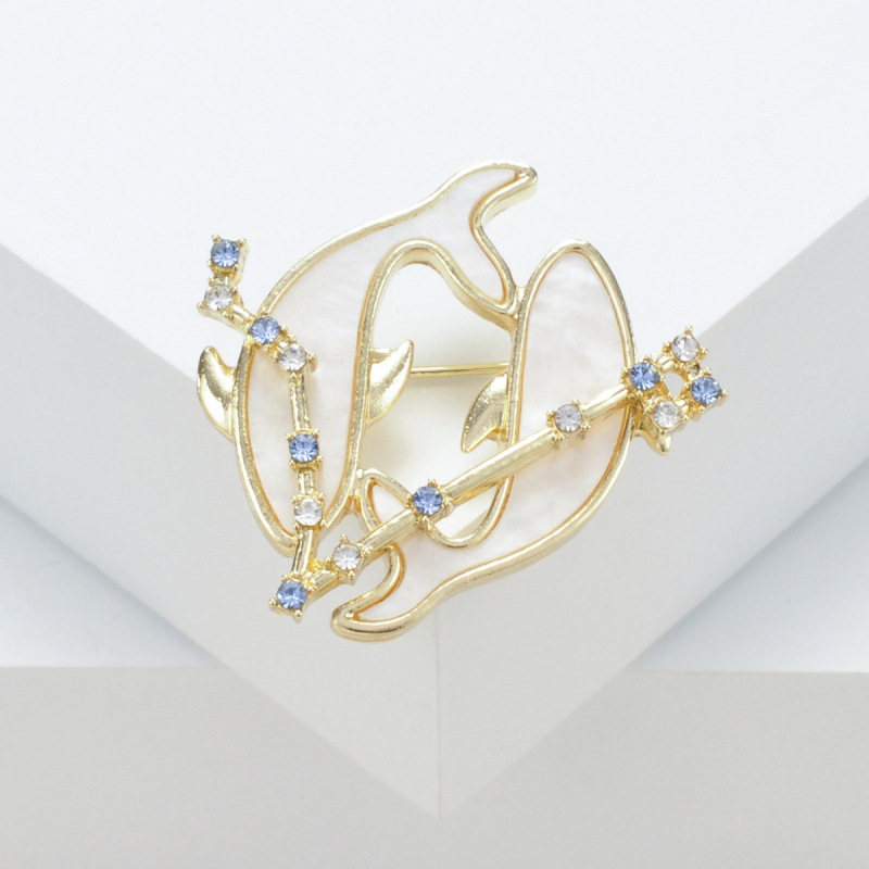 12 Zodiako ženklų serijos segtukas, lydinys, konstelacijos ir gyvūnų formos, elektroplakavimas, antiekspozicija