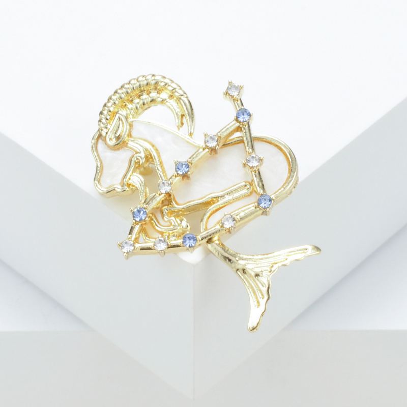 12 Zodiako ženklų serijos segtukas, lydinys, konstelacijos ir gyvūnų formos, elektroplakavimas, antiekspozicija