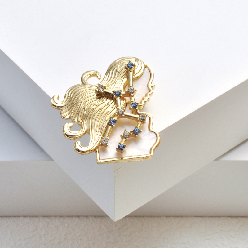 12 Zodiako ženklų serijos segtukas, lydinys, konstelacijos ir gyvūnų formos, elektroplakavimas, antiekspozicija