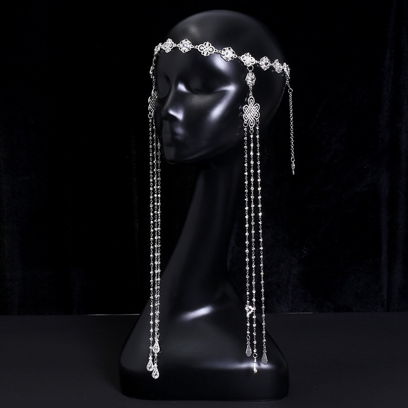 Mongolski etnički ukras za glavu s tibetanskim elementima, legura, elektroplatirano, individualno pakiranje, proljeće 2025