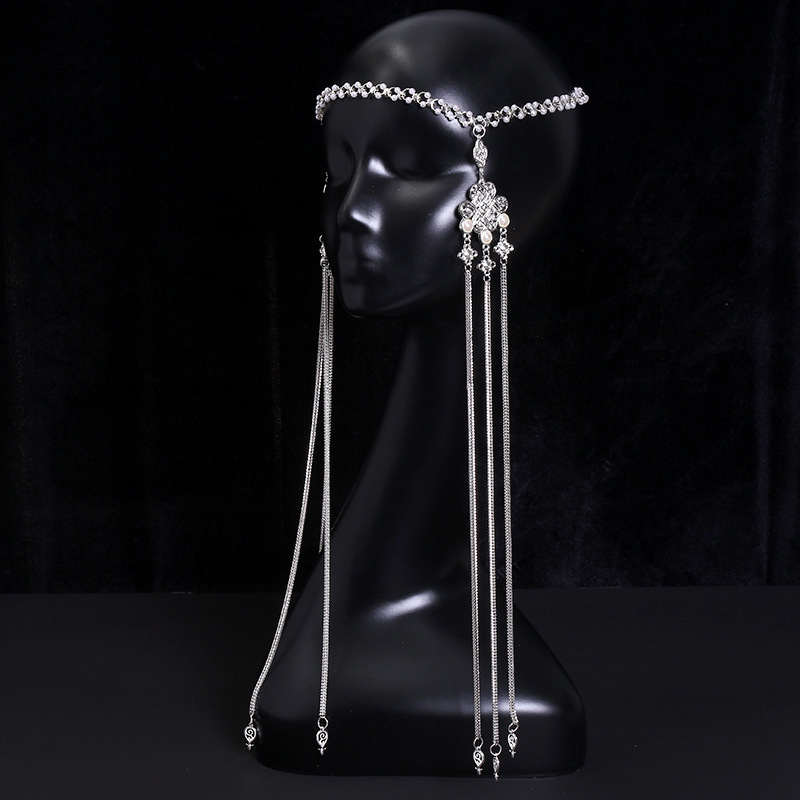 Mongolski etnički ukras za glavu s tibetanskim elementima, legura, elektroplatirano, individualno pakiranje, proljeće 2025