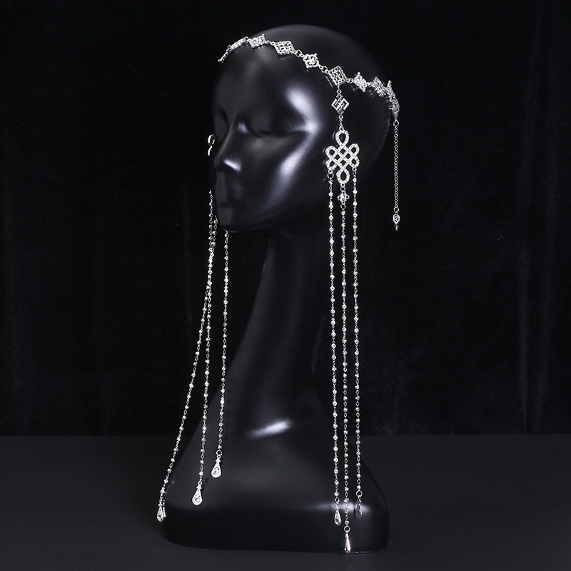 Mongolski etnički ukras za glavu s tibetanskim elementima, legura, elektroplatirano, individualno pakiranje, proljeće 2025