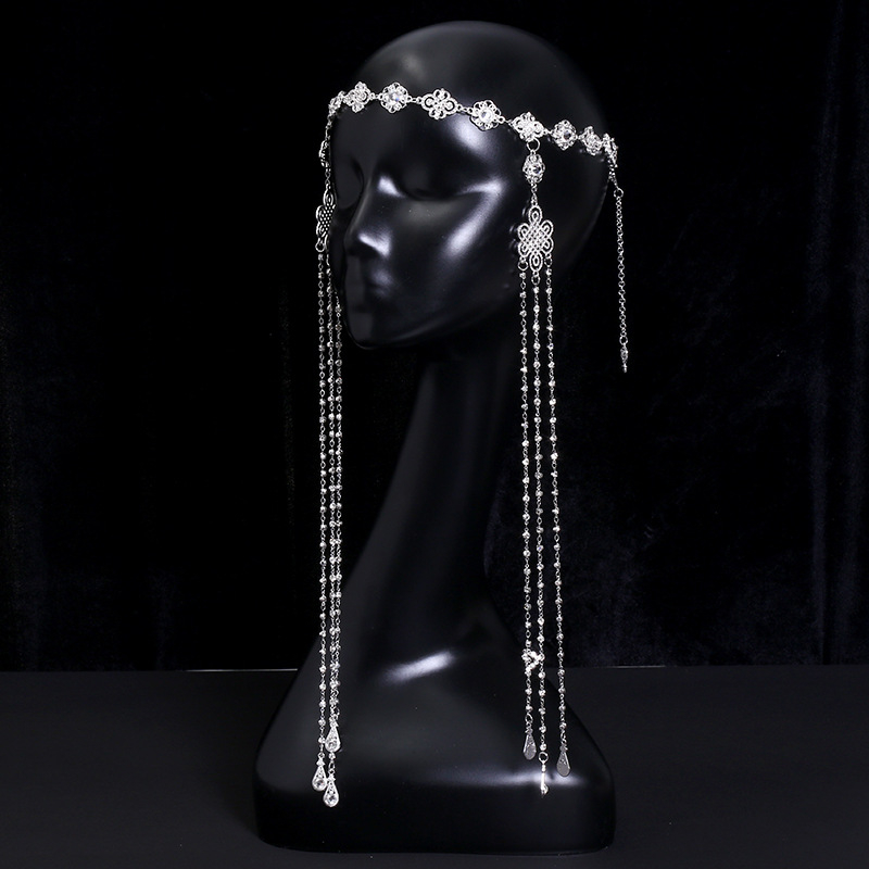 Mongolski etnički ukras za glavu s tibetanskim elementima, legura, elektroplatirano, individualno pakiranje, proljeće 2025