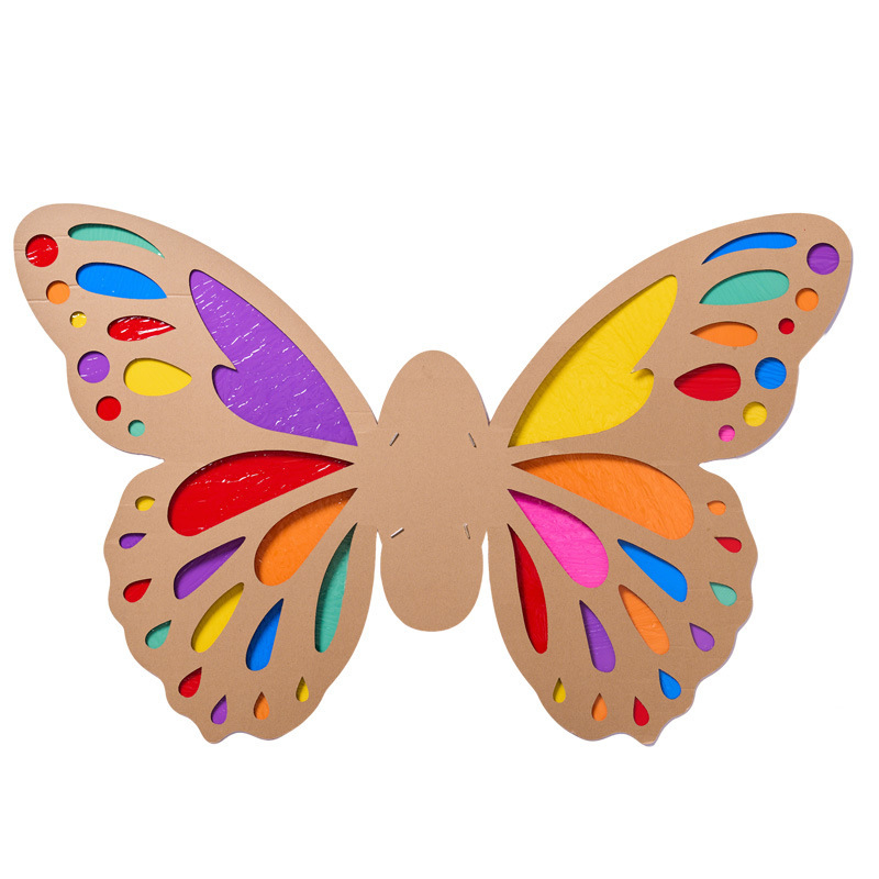 DIY liblikate tiibade komplekt lastele — paberimaterjal, vanus 4–6 aastat